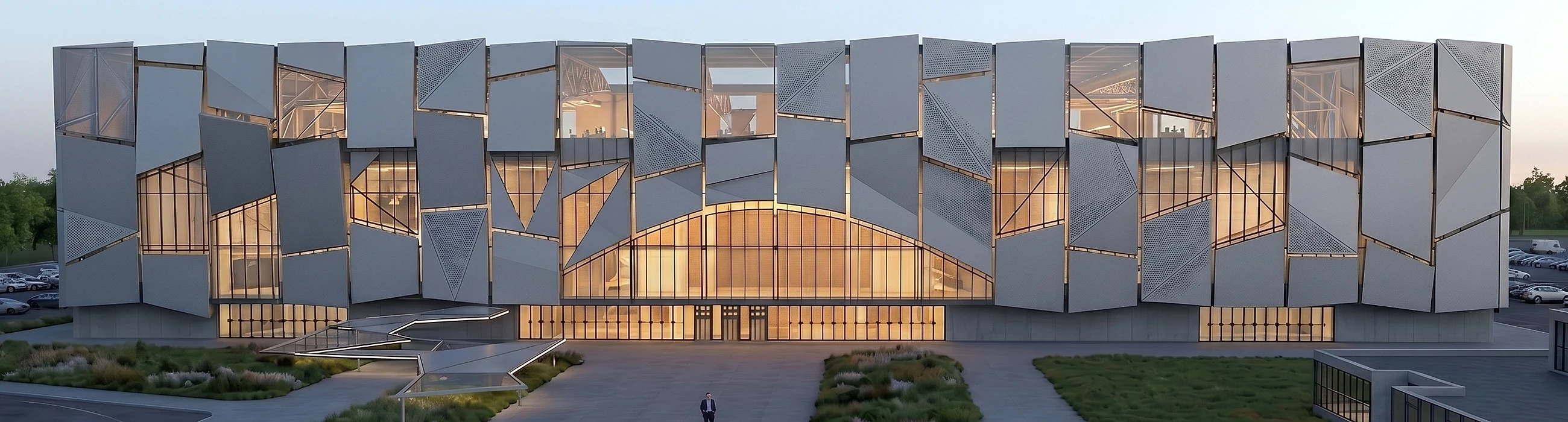 Kırkpınar Güreş Arenası — kinetik cephe ve tonozlu giriş